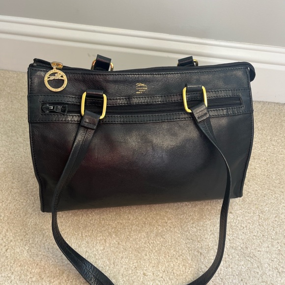 Longchamp black leather women’s shoulder bag‎ with dust bag
